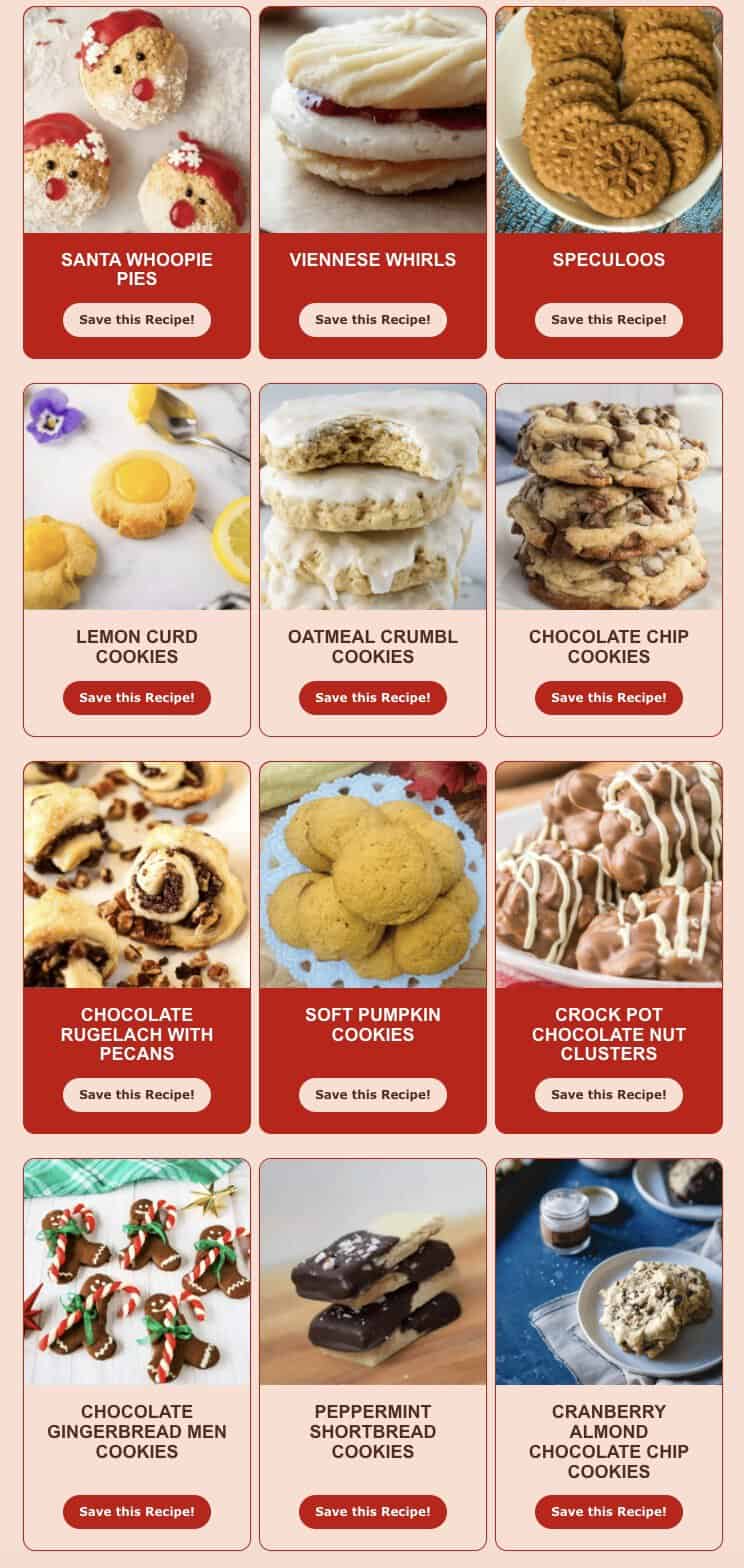 12 Days of Christmas Cookies graphic.